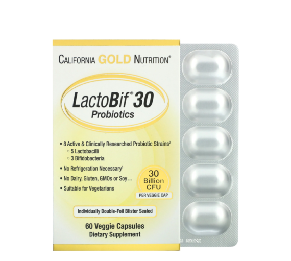 LactoBif Probiotics, 30 Billion  CFU, 60 Capsules